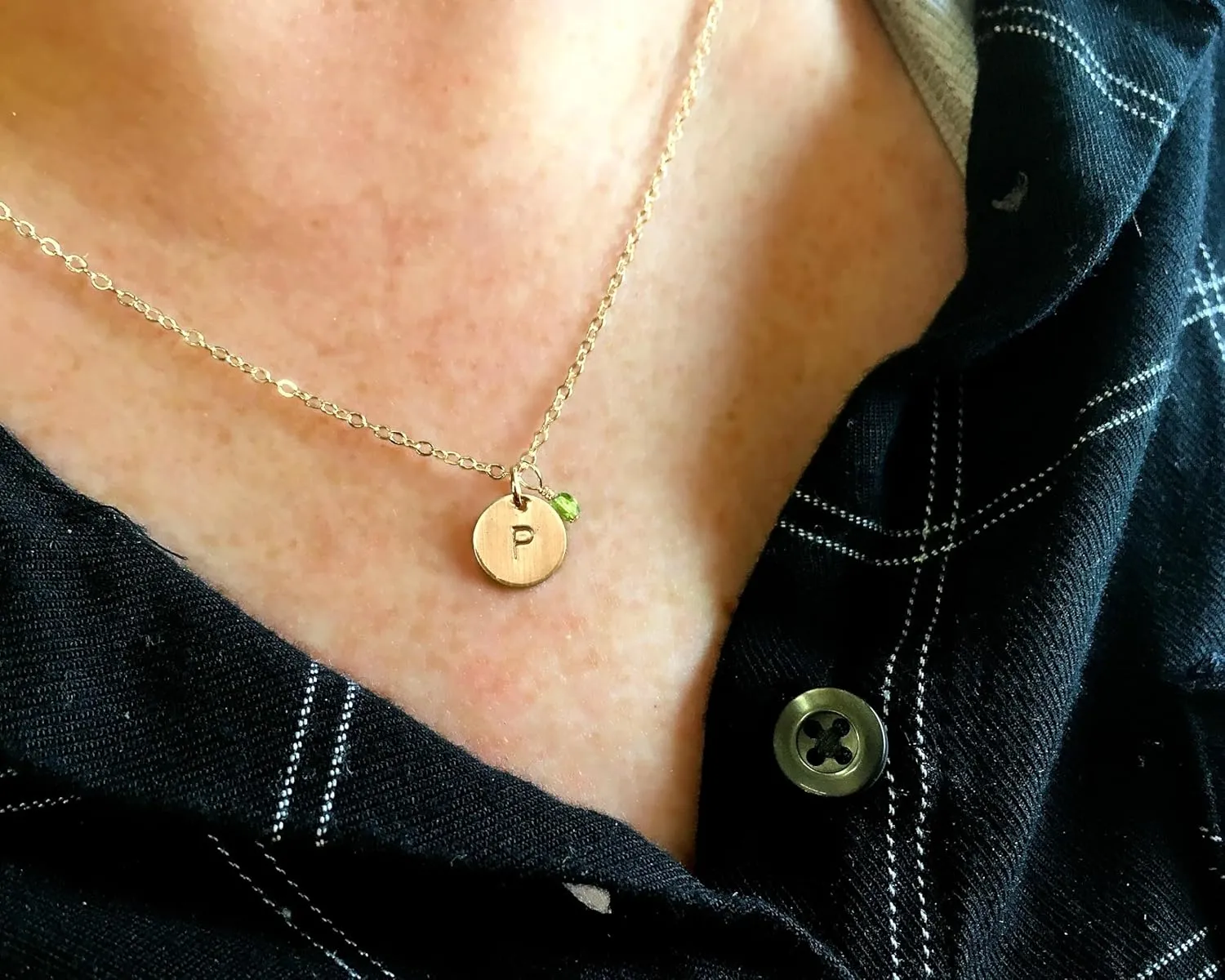 EFYTAL Initial Necklace for Women and Teens, Dainty Gold or Sterling Silver, Personalized Jewelry for Mom, Custom Name Necklaces with Initials and Birthstones