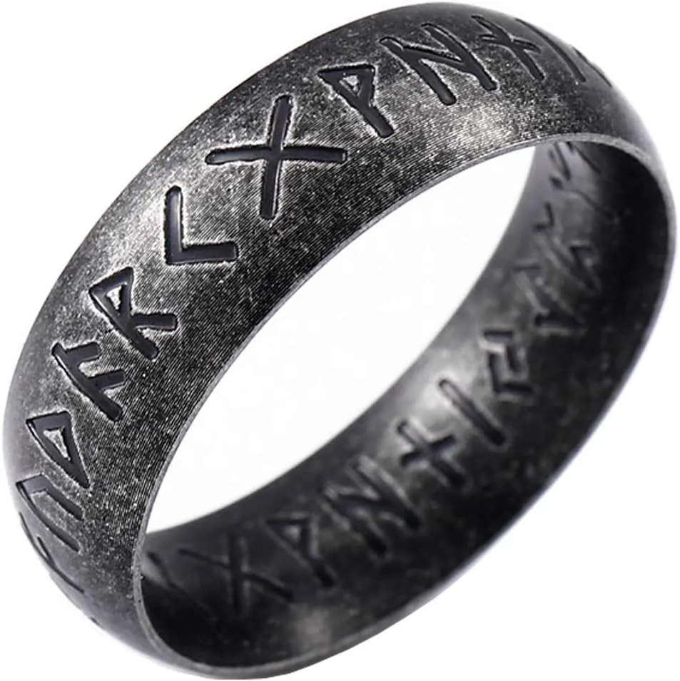 Elder Futhark Ring - Nordic Alphabet Design Viking Jewelry Rings