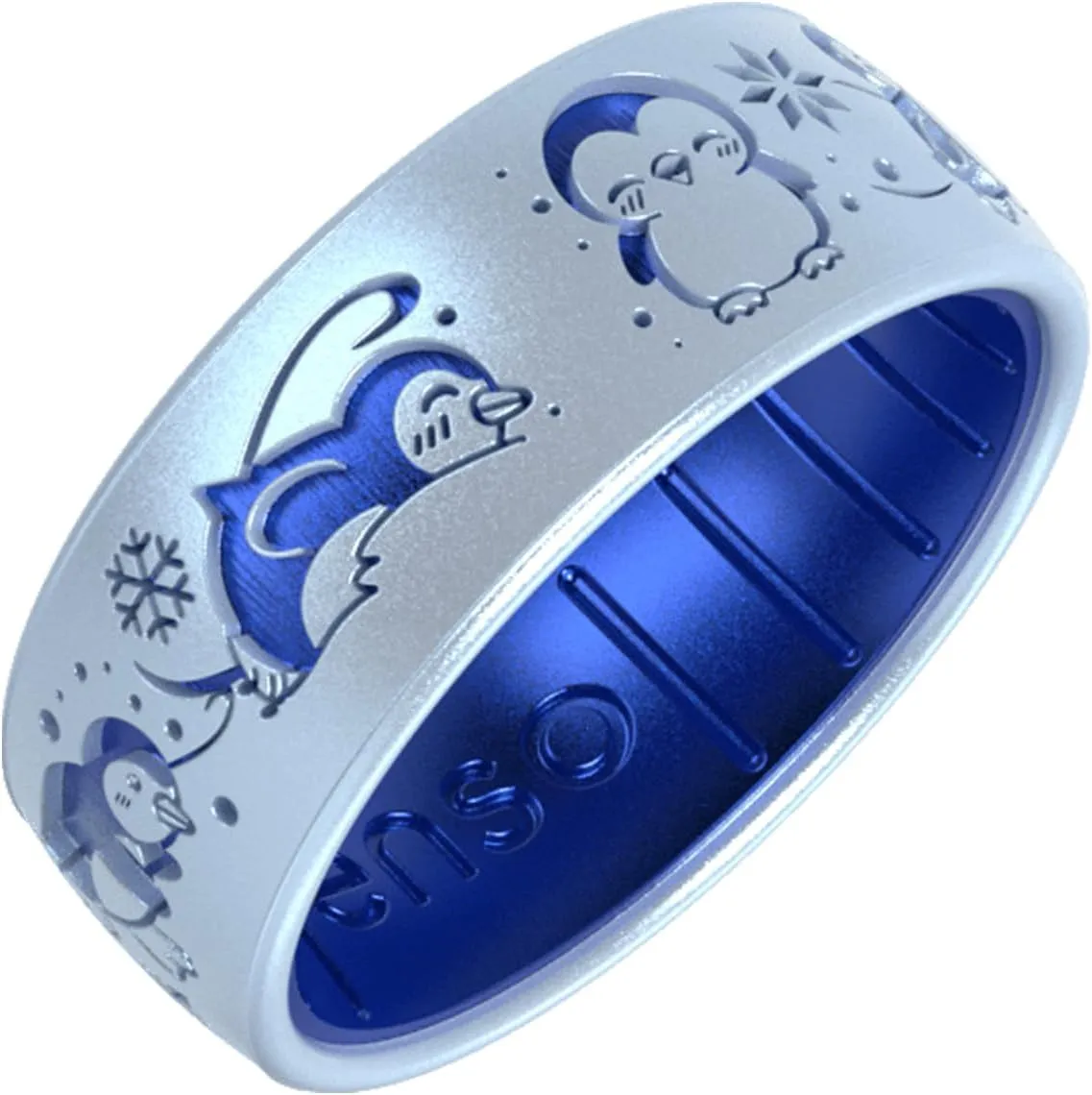 Enso Rings Etched Marquee Silicone Ring - Ultra Comfortable Holiday Rings