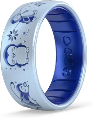 Enso Rings Etched Marquee Silicone Ring - Ultra Comfortable Holiday Rings