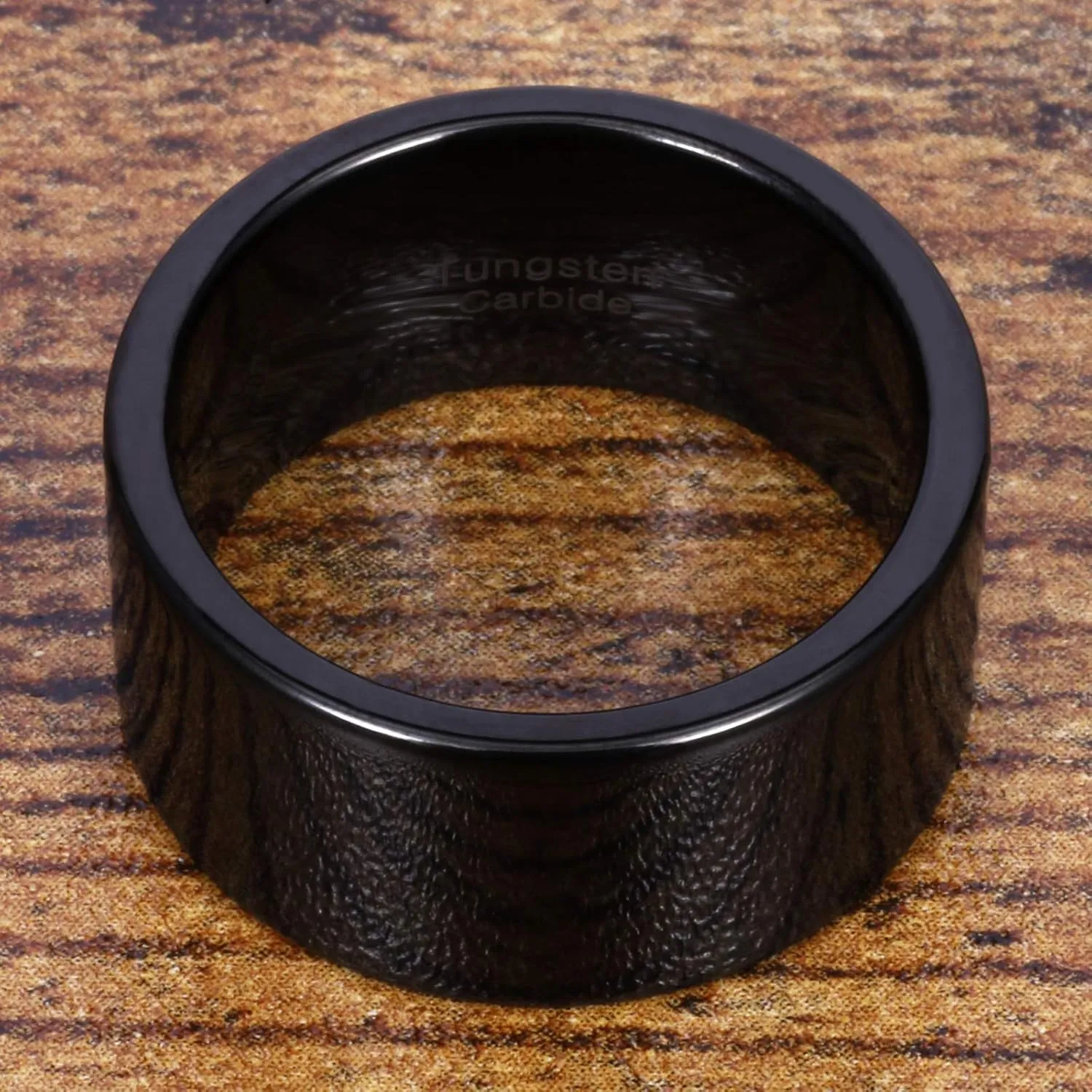 Fashion Month Mens 12mm Wide Band Black Classic Tungsten Carbide Ring Wedding Engagement High Polished Flat Top