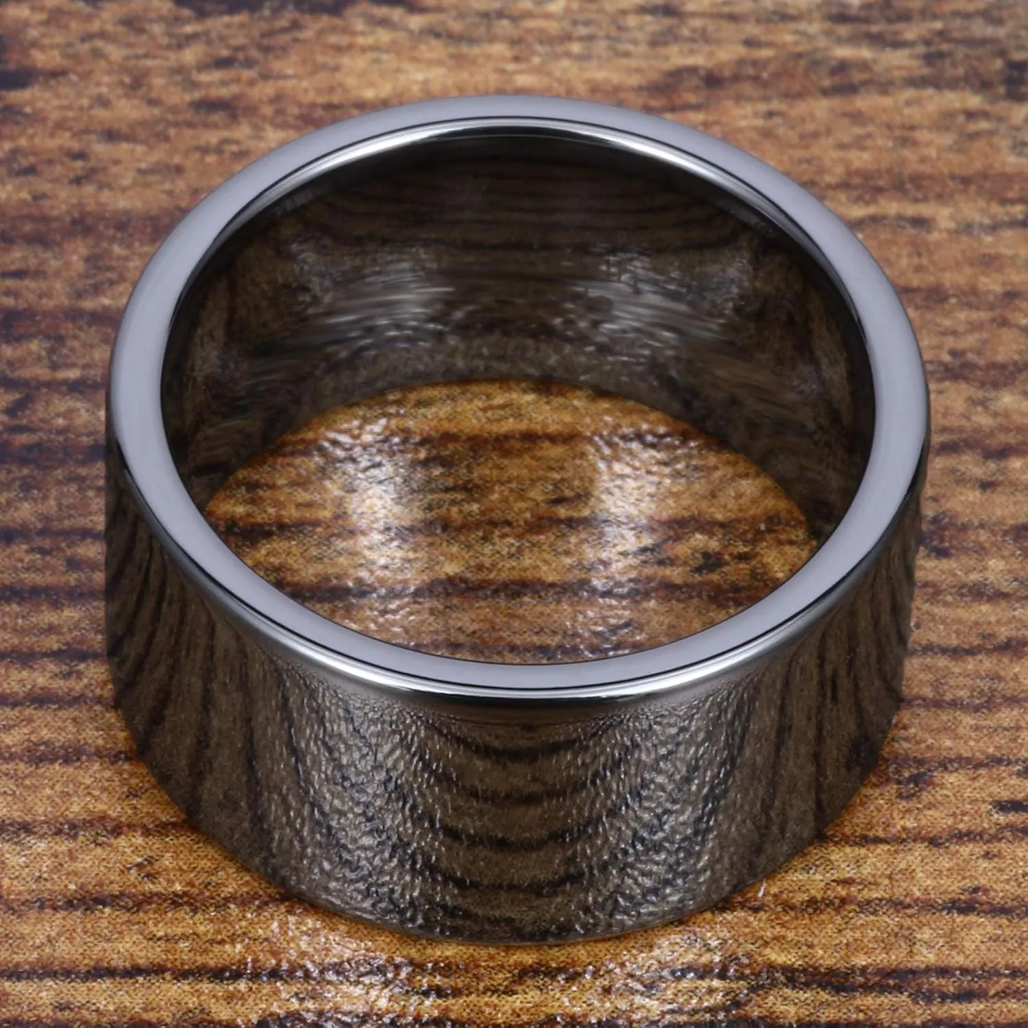 Fashion Month Mens 12mm Wide Band Silver Classic Tungsten Carbide Ring Wedding Engagement High Polished Flat Top