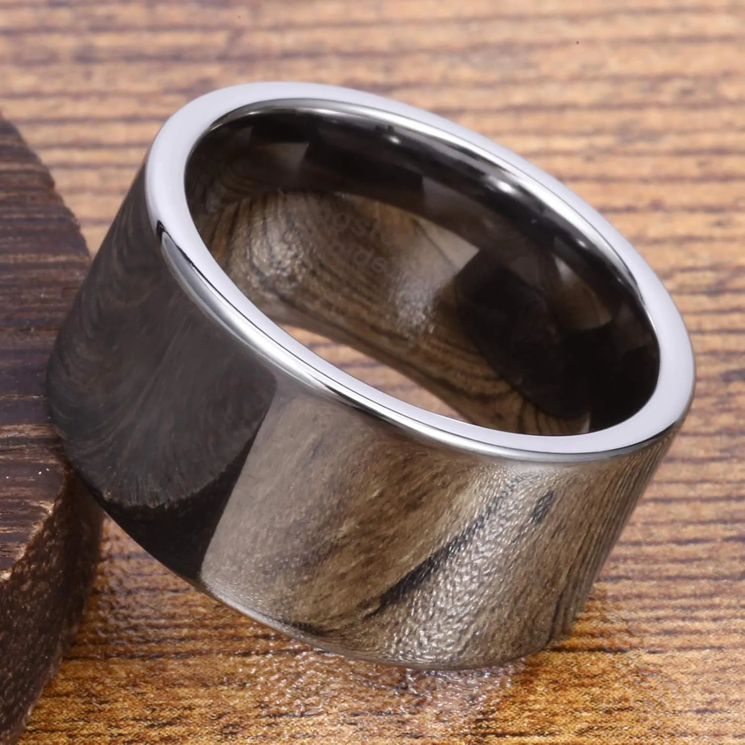 Fashion Month Mens 12mm Wide Band Silver Classic Tungsten Carbide Ring Wedding Engagement High Polished Flat Top