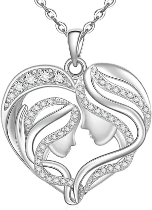 Fenthring Mothers Day Gifts Mother Daughter Necklace from Daughter Heart Mother and Daughter Necklaces Sterling Silver Mothers Day Necklace for Mom Wife