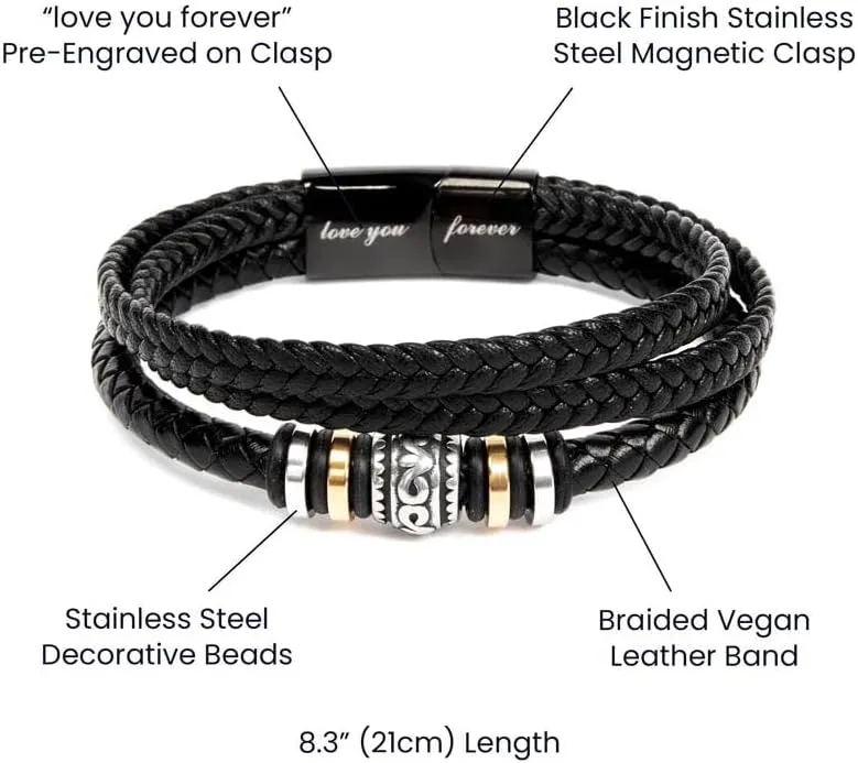 FG Family Gift Mall To My Man I Love You Bracelet Gifts For Him Husband Boyfriend Sentimental Gifts From Wife Girlfriend To My Man Bracelet Birthday Gift Ideas With Message Card