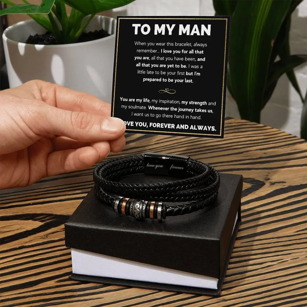 FG Family Gift Mall To My Man I Love You Bracelet Gifts For Him Husband Boyfriend Sentimental Gifts From Wife Girlfriend To My Man Bracelet Birthday Gift Ideas With Message Card