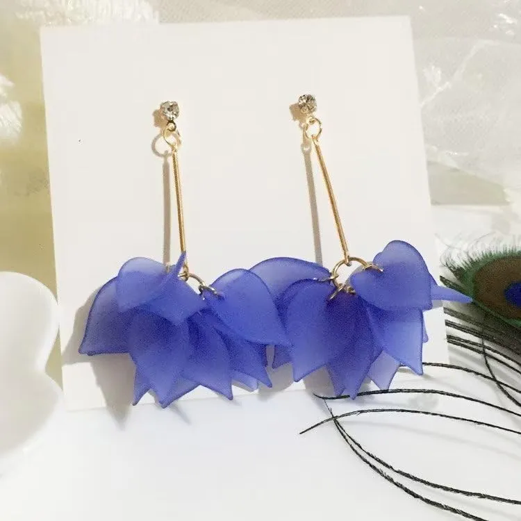 Flower Earrings for Women Sunflower Daisy Tulip Poppy Rose Flower Dangle Earrings Gold Pink Blue Purple Floral Earings Spring Summer Statement Jewelry Gift