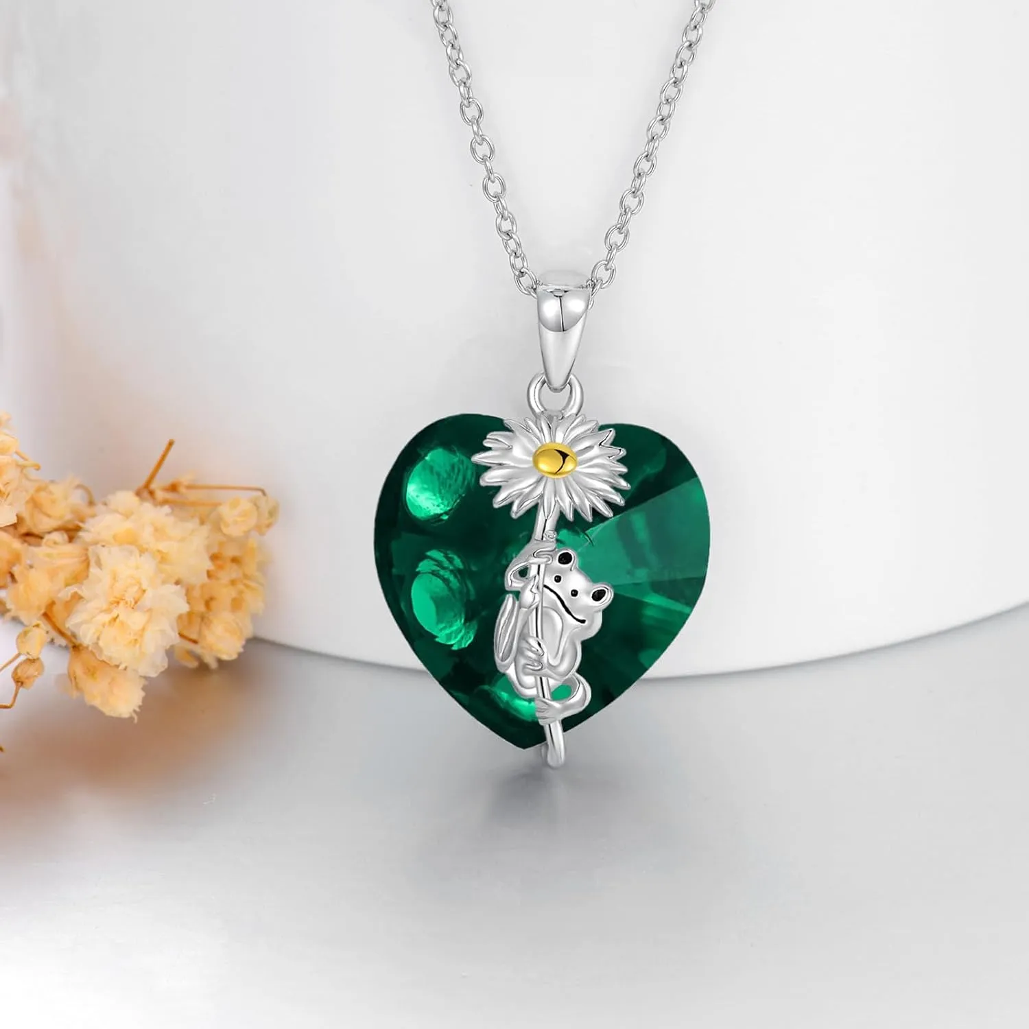 Frog Necklace with Birthstone Crystal in 925 Sterling Silver Frog Pendant Jewlery for Women Daughter