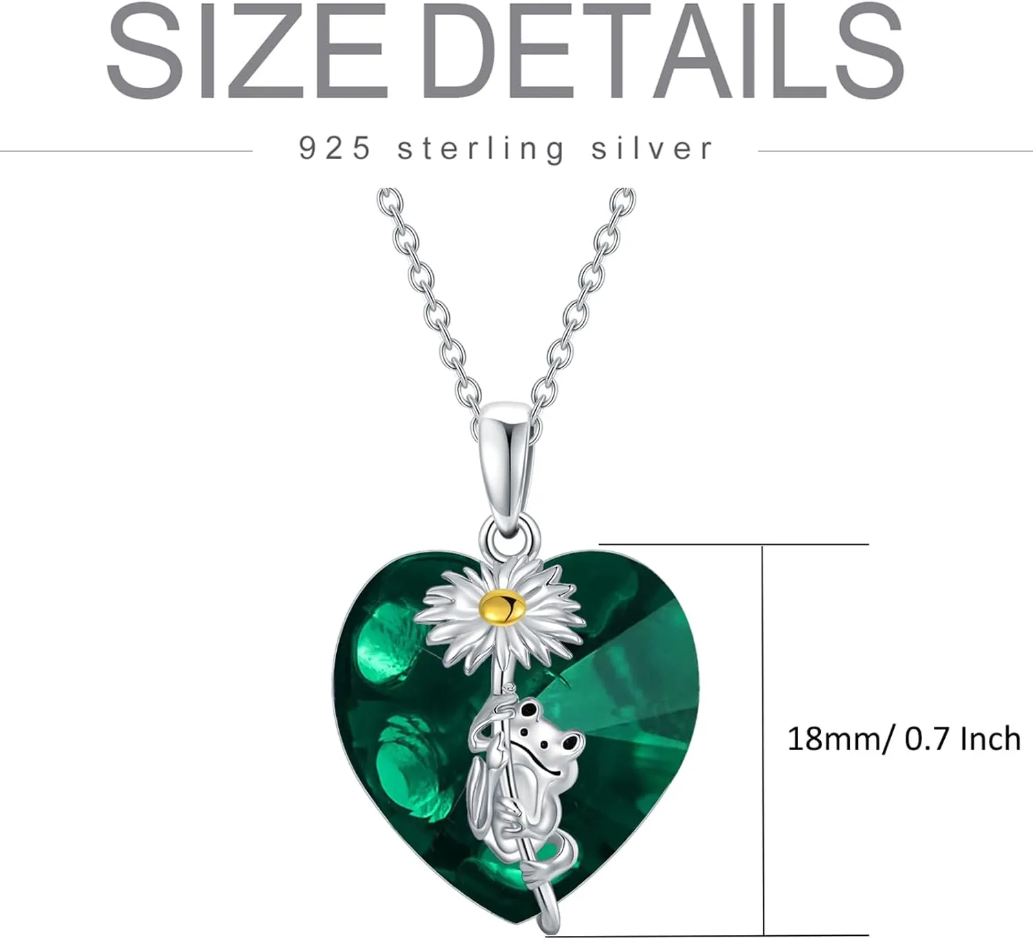 Frog Necklace with Birthstone Crystal in 925 Sterling Silver Frog Pendant Jewlery for Women Daughter
