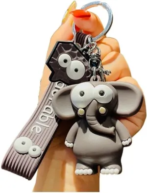 Fuqimanman2020 Cartoon Cute Wacky Keychain Elephant Giraffe Lion Key Ring Animal Keychain Holder Clip Gift for Women Girls