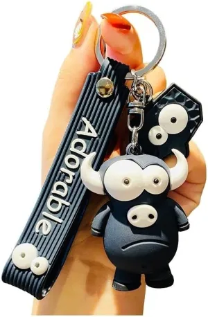 Fuqimanman2020 Cartoon Cute Wacky Keychain Elephant Giraffe Lion Key Ring Animal Keychain Holder Clip Gift for Women Girls