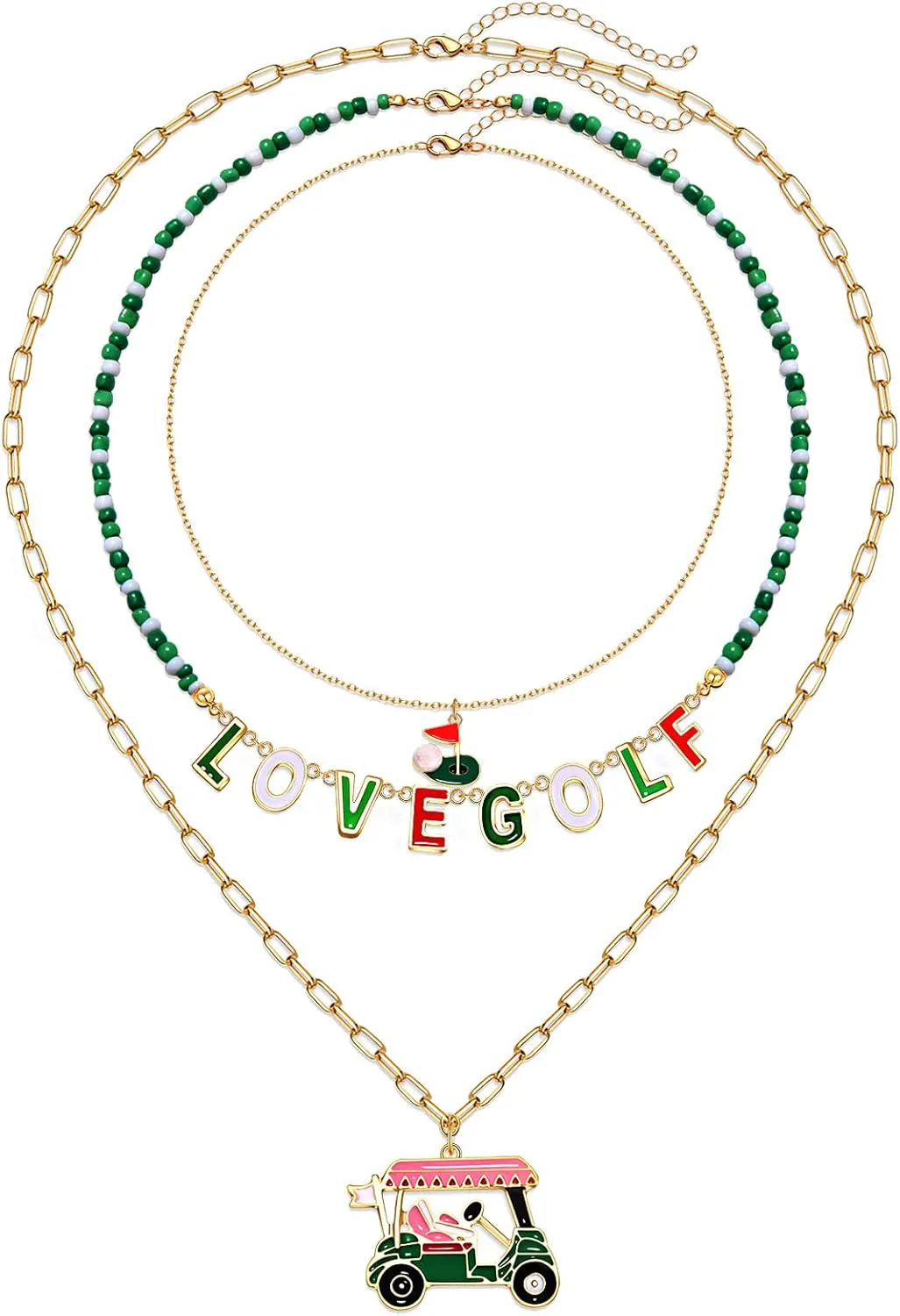 Game Day Necklace for Women Beaded Football Choker Necklace Layered Link Chain Necklaces Sport Team Accessories Game Day Outfits Accessories Football Jewelry Gifts