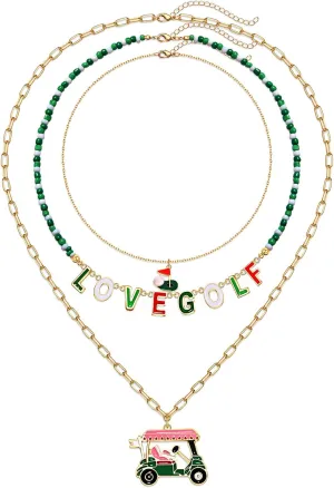 Game Day Necklace for Women Beaded Football Choker Necklace Layered Link Chain Necklaces Sport Team Accessories Game Day Outfits Accessories Football Jewelry Gifts