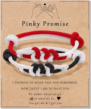 GolbalJew Matching Bracelets for Couples Adjustable Red Black String Rope Friendship Bracelets Birthday Valentines Christmas Christian Gifts for Women Men Braided Bracelet