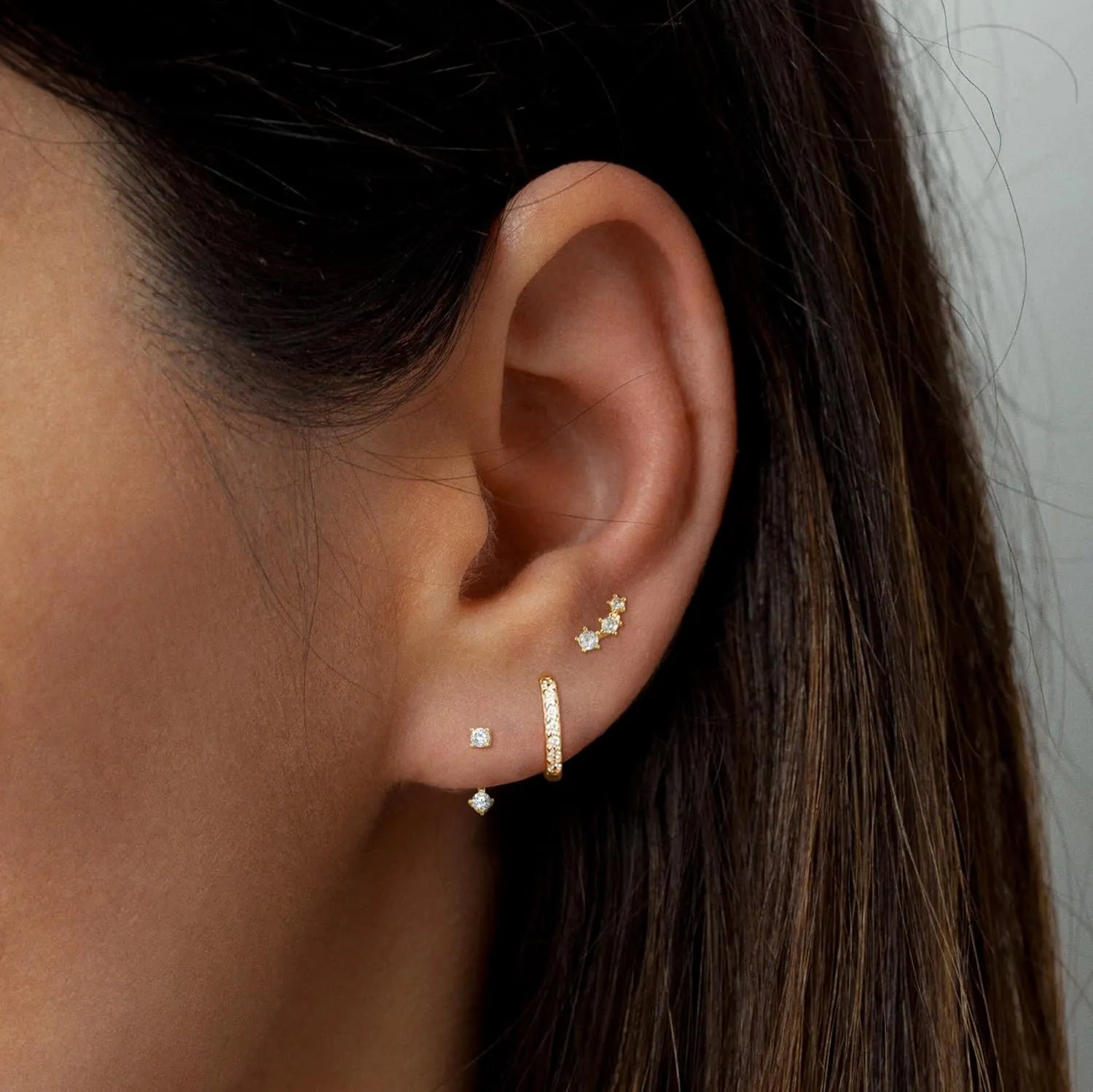 Gold Hoop Earrings for Women,14K Gold/925 Silver Plated Huggie Hoops Earrings Cubic Zirconia Jewelry Gifts