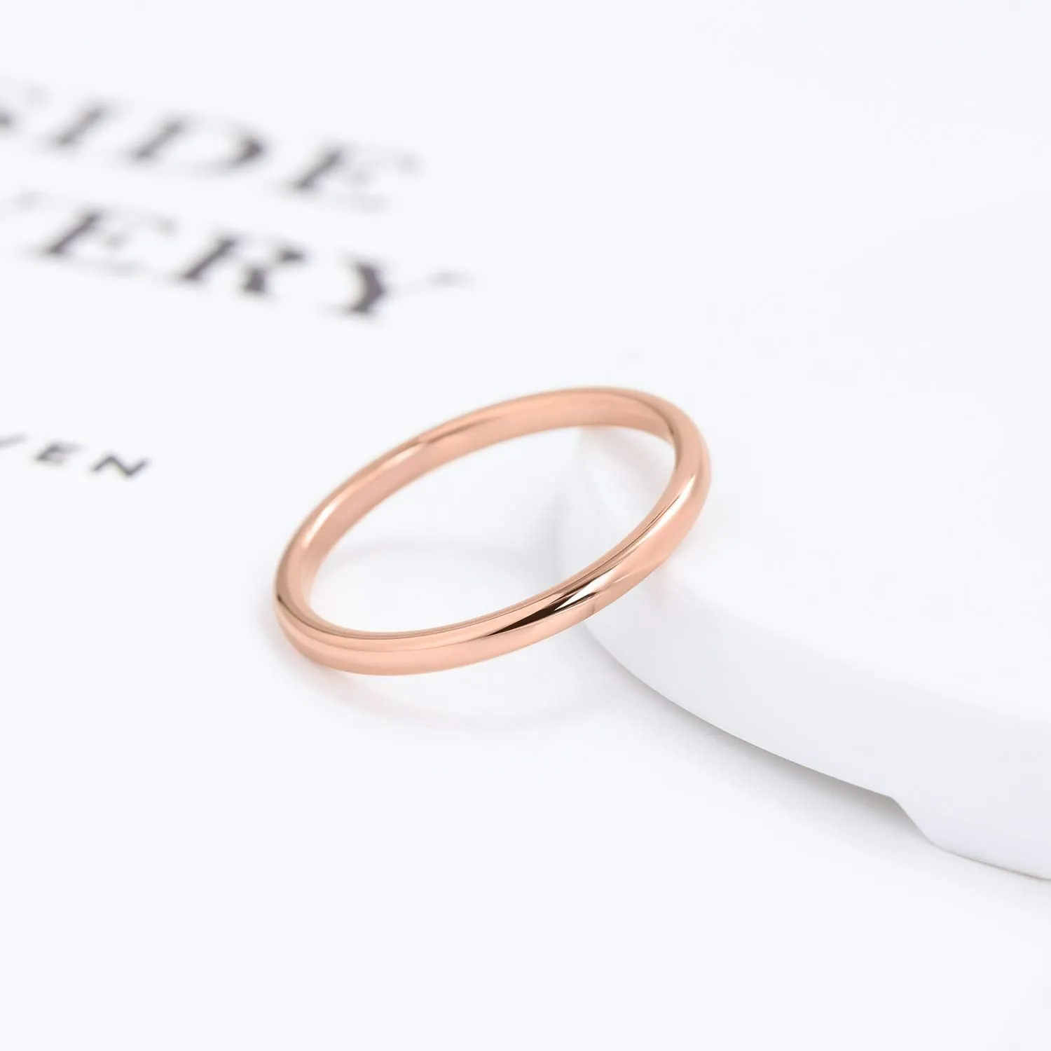 Greenpod 2mm 4mm 6mm Tungsten Wedding Bands Ring for Women Men Rose Gold/Silver/Gold/Black Polished Slim Engagement Promise Rings Comfort Fit Size 4-13