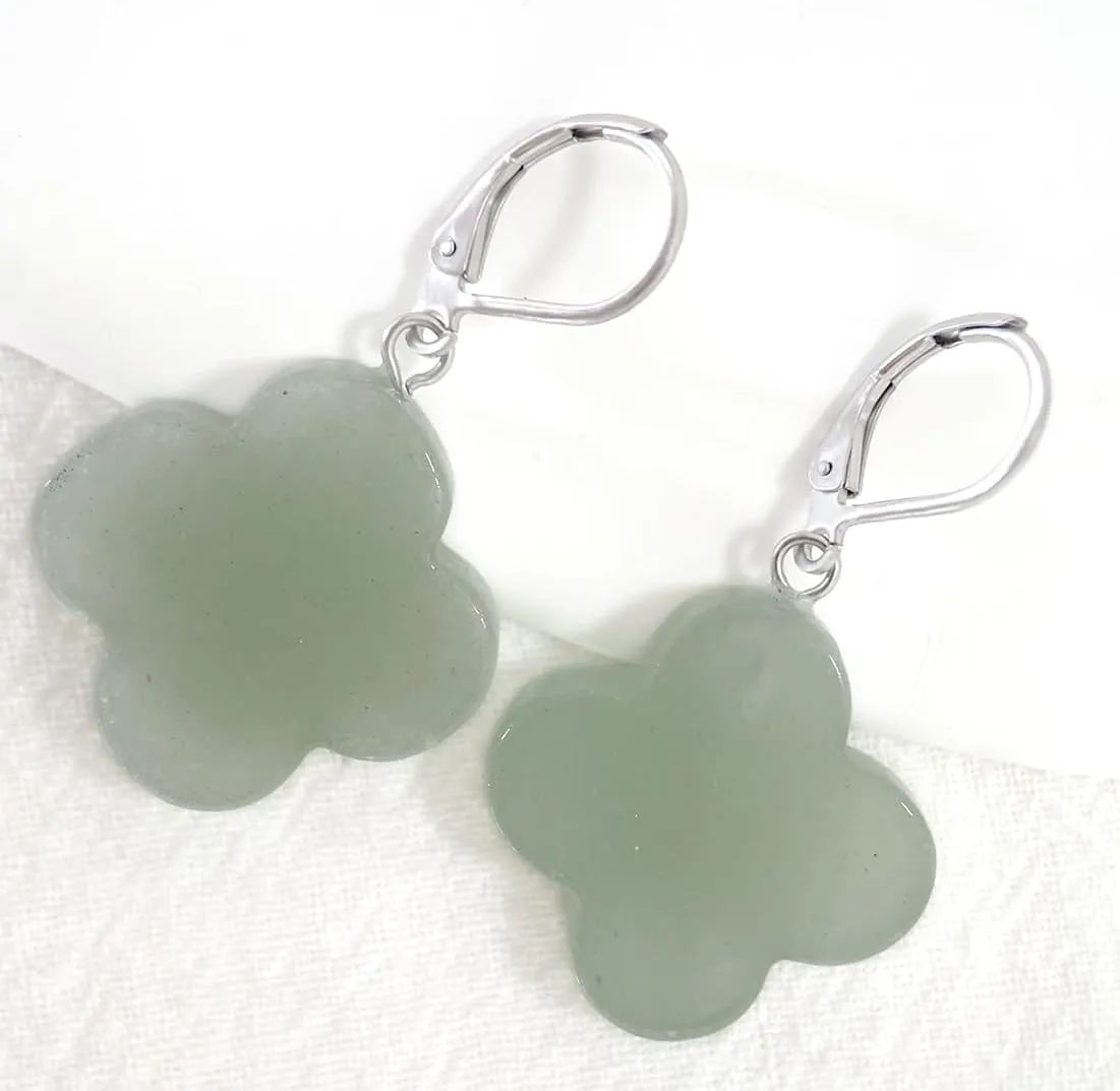HAIXIAN Gemstone Natural stone Four Clover Earrings for Women