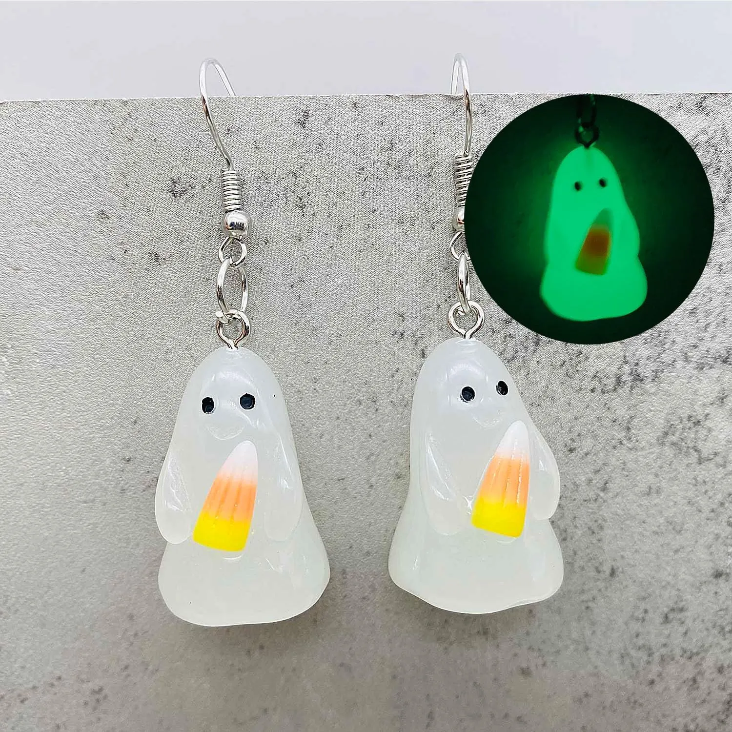 Halloween Ghost Earrings for Women Glow in the Dark Ghost Necklace Spooky Ghost Pumpkin Blood Earrings Halloween Party Costume Jewelry