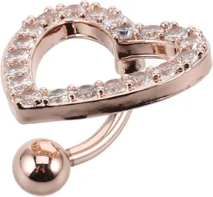 Heart Shaped Belly Button Rings Elegant Crystal Navel Jewelry Clip Design for Women Chic Fashion Accessory for Any Occasion