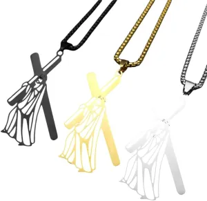 Hip Hop Catholic Jesus Cross Pendant Necklace For Women Men Stainless Steel Gold Silver Color Crucifix Chain Necklaces Jewelry