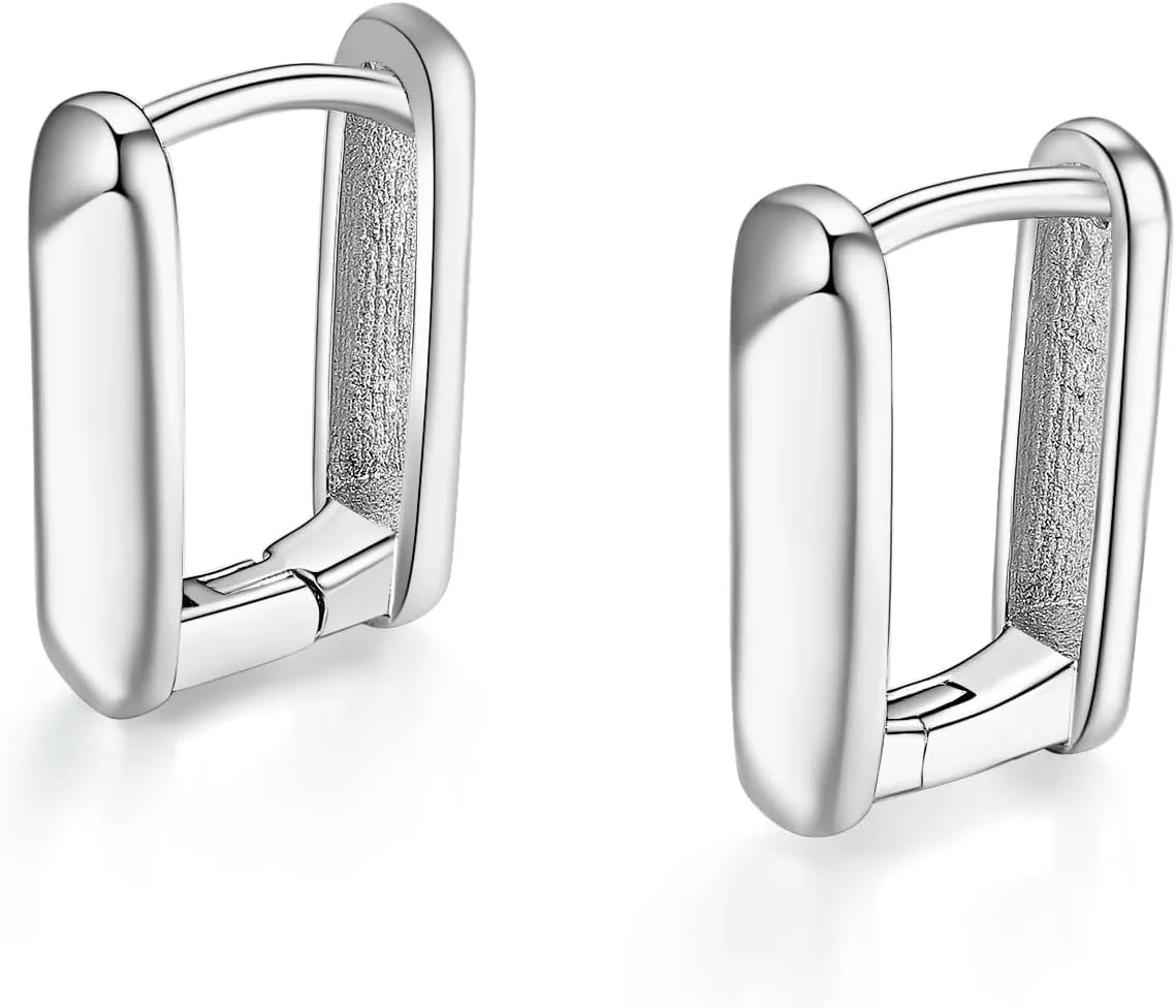 Hoop Earrings,925 Sterling Silver,Platinum Plated