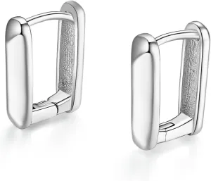 Hoop Earrings,925 Sterling Silver,Platinum Plated