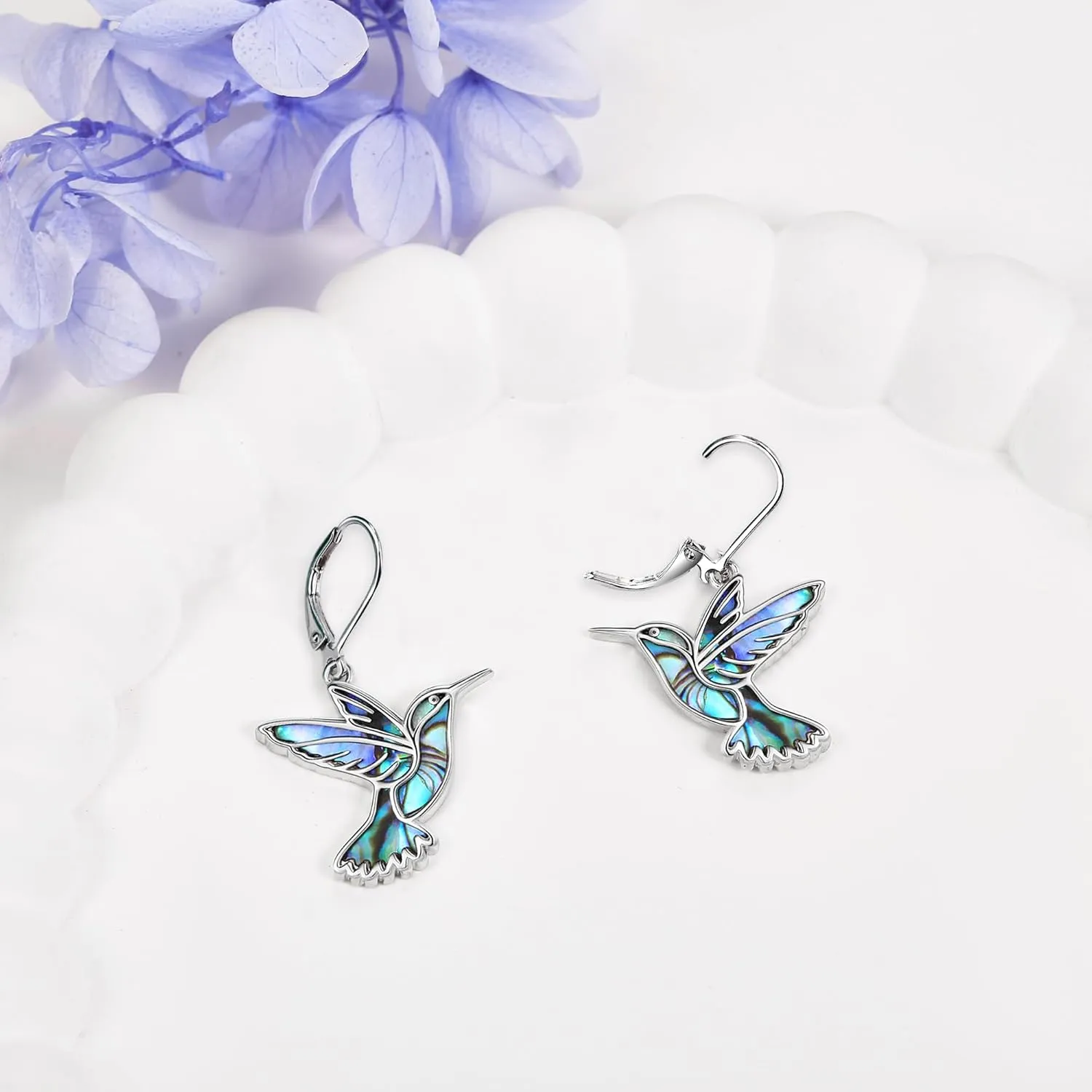 Hummingbird Earrings 925 Sterling Silver Bird Dangle Earrings Hummingbird Jewelry Gifts for Women Mom Hummingbirds Lovers