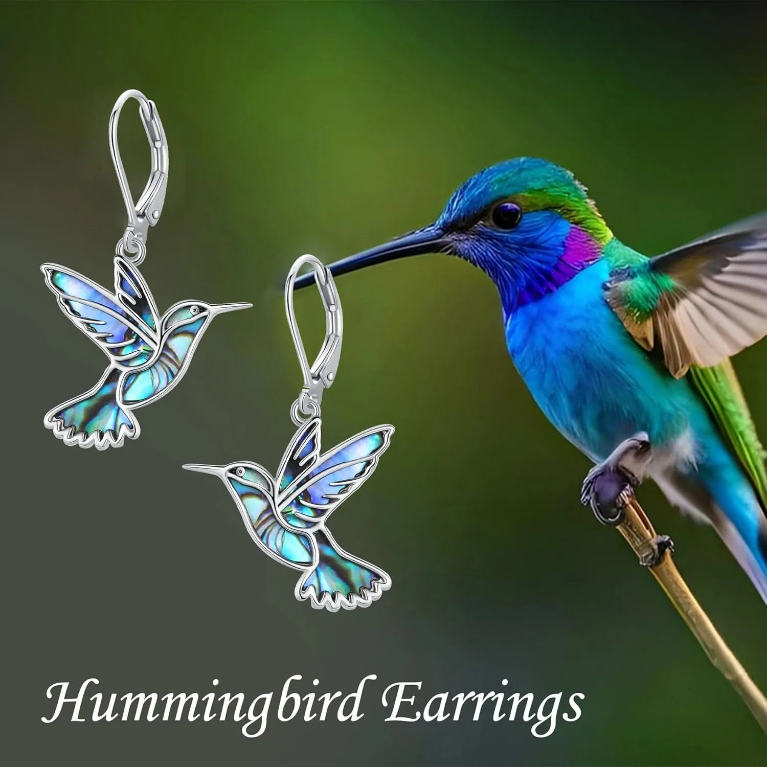 Hummingbird Earrings 925 Sterling Silver Bird Dangle Earrings Hummingbird Jewelry Gifts for Women Mom Hummingbirds Lovers