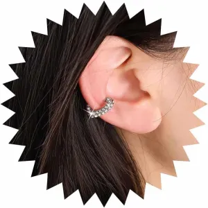 IacebleBoho Crystal Heart Ear Cuff Earrings Cz Heat Cuff Wrap Earrings Silver Heart Cartilage Cuff Earrings Love Heart Crawler Cuff Earrings No Piercing Earrings Jewelry for Women