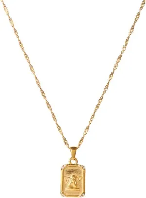 IBARA Women Gold Dianty Necklace Sun Crescent Moon Star Evil Eye Lock Lovely Heart Flower Butterfly Pearl Pendant Coin Necklaces 18K Gold CZ Diamond Filled Chain Boho Beach Simple Handmade Jewelry