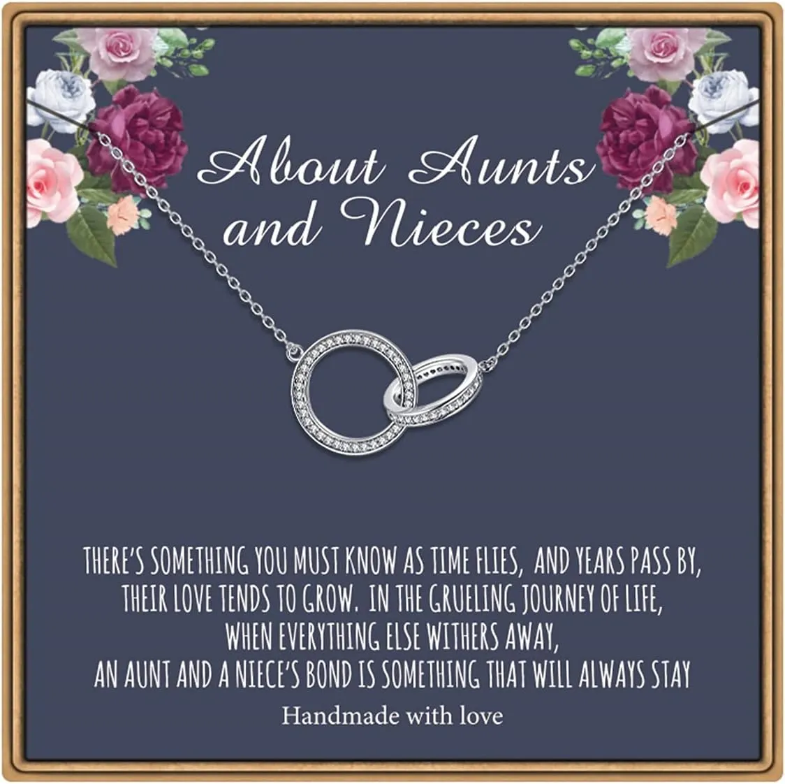 IEFLIFE 2 Circles Necklace - Perfect for Grandma, Aunt, Teacher, Stepmom, Sister, Nana, Friendship Gifts