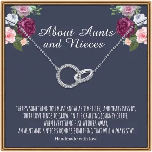 IEFLIFE 2 Circles Necklace - Perfect for Grandma, Aunt, Teacher, Stepmom, Sister, Nana, Friendship Gifts