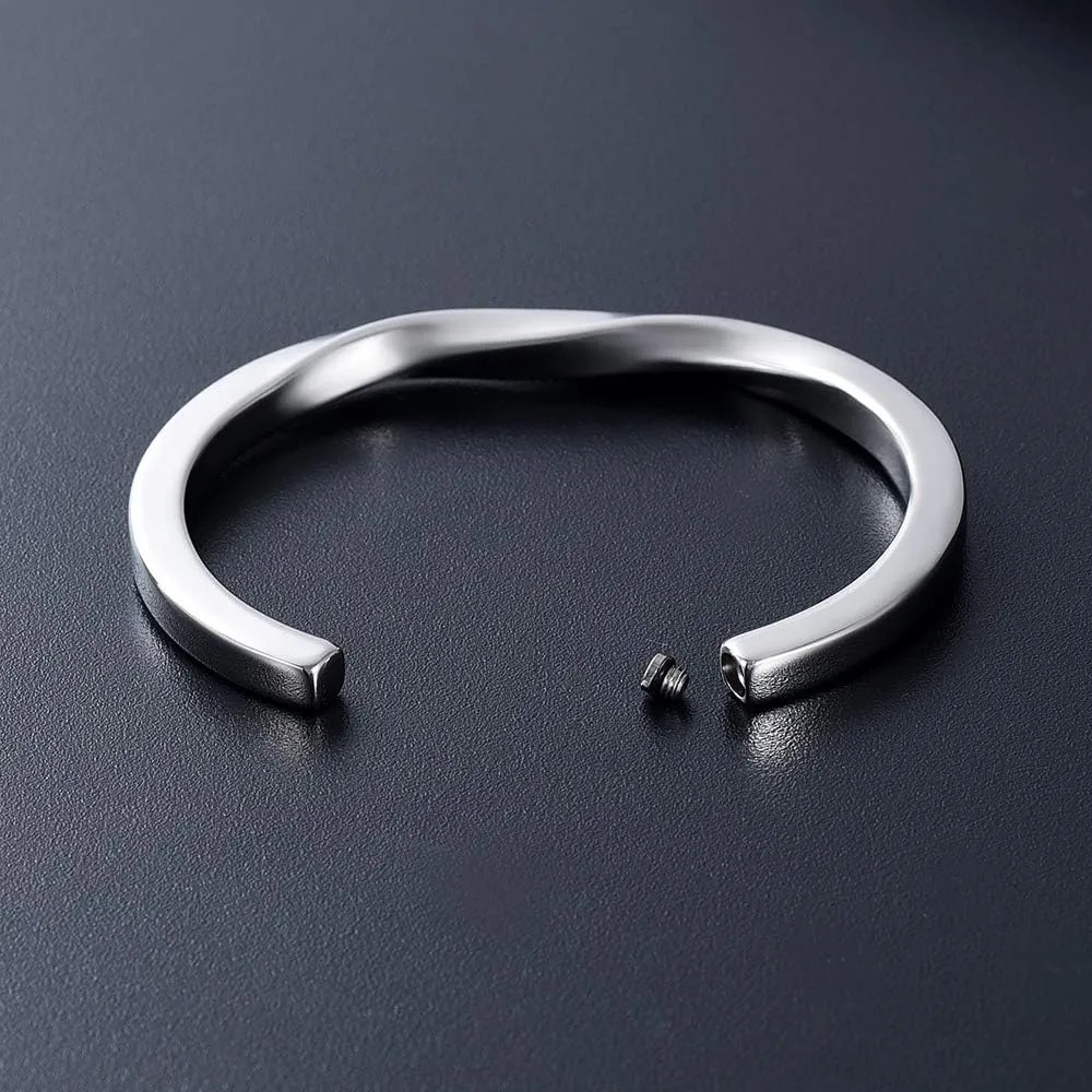 Imrsanl Cuff Urn Bracelet for Ashes Cremation Jewelry - Memorial Ash Bangles for Men Women - Keepsake Jewelry for Ashes Holder