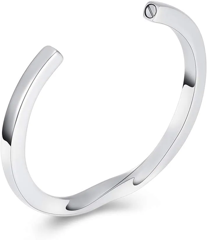 Imrsanl Cuff Urn Bracelet for Ashes Cremation Jewelry - Memorial Ash Bangles for Men Women - Keepsake Jewelry for Ashes Holder