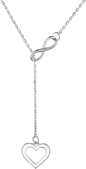Infinite Heart Necklace - 925 Sterling Silver Heart Necklaces for Women Gifts for Wife Women on Birthday Womens Jewelry Necklace