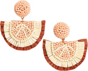 INK ALLOY Boho Earrings for Women Dangling, Josephine Raffia Seed Bead Drop Fruit Earrings for Vacation, Hypoallergenic Handmade Jewelry for the Modern Bohemien, 1.79-Inches