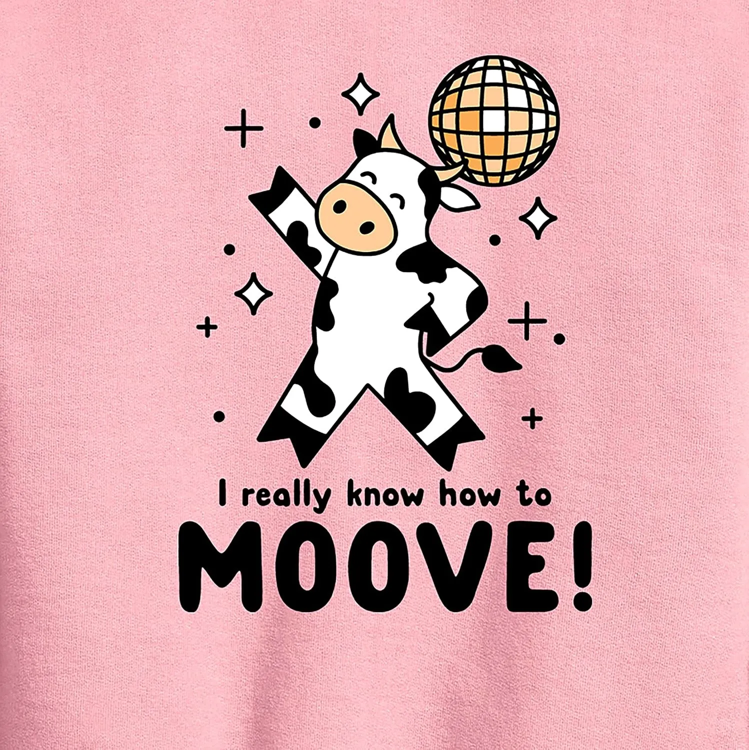 Instant Message - Watch Me Moove Disco Cow - Toddler & Youth Crewneck Fleece Sweatshirt