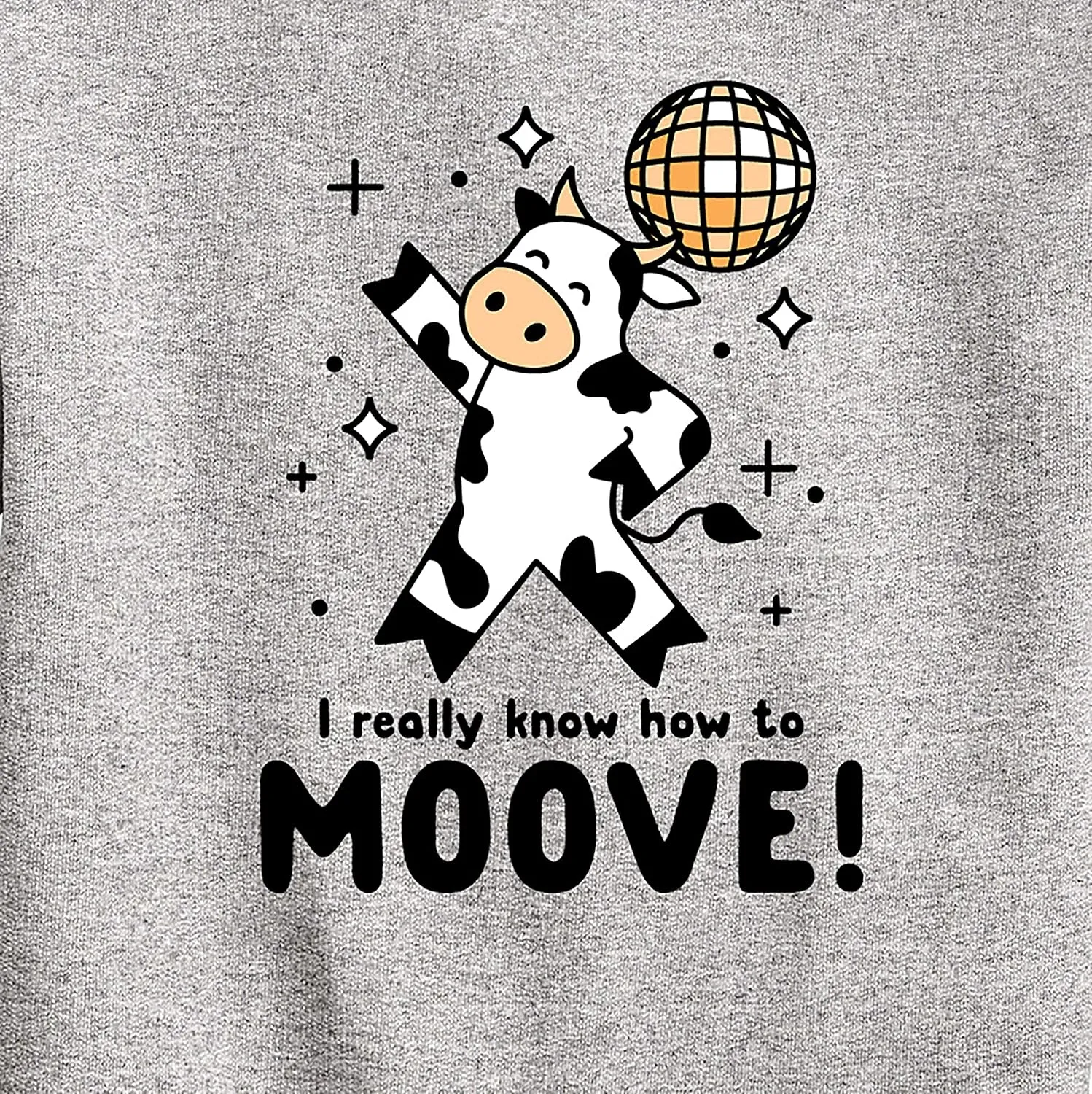 Instant Message - Watch Me Moove Disco Cow - Toddler & Youth Crewneck Fleece Sweatshirt