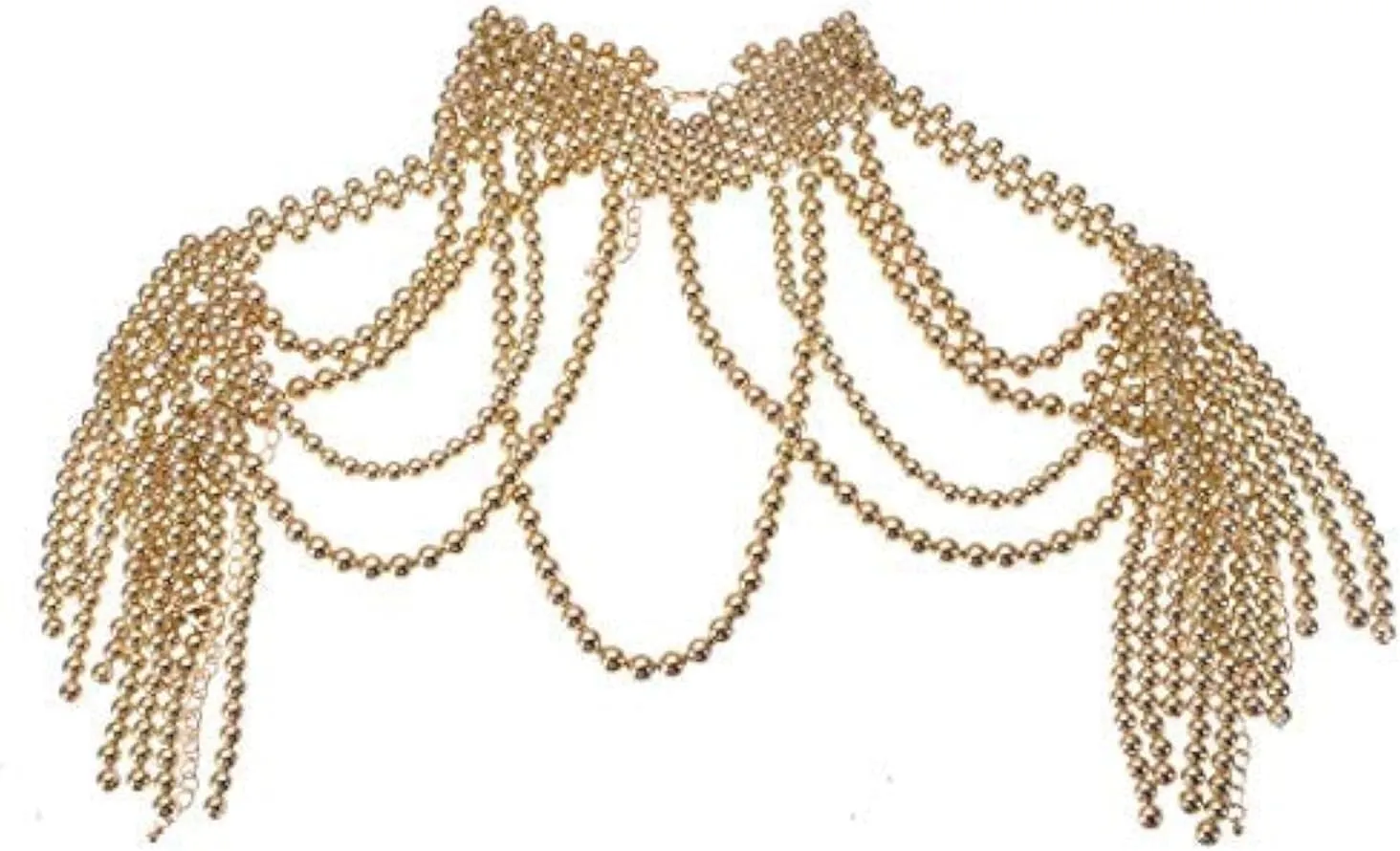 Jerollin Simulated Pearl Body Statement Necklace for Women, Fashion Collar Bib Necklaces Fashion Costume Jewelry