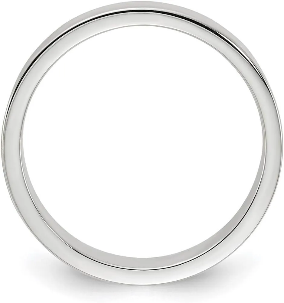 JewelryWeb 925 Sterling Silver Solid Polished Lightweight 4mm Flat Band-Band Style Ring for Women and Men