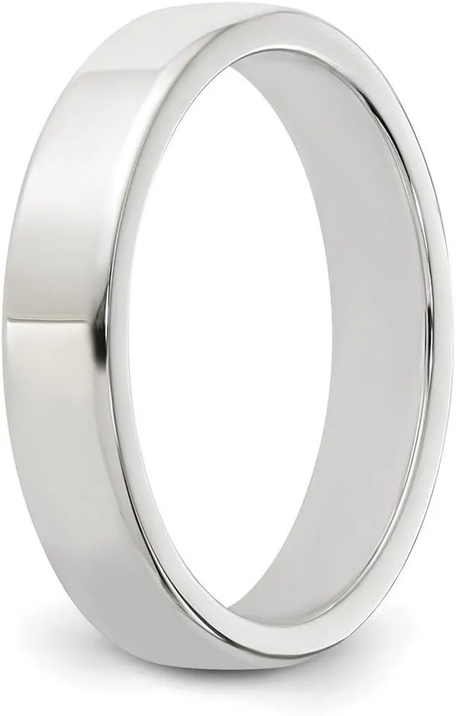 JewelryWeb 925 Sterling Silver Solid Polished Lightweight 4mm Flat Band-Band Style Ring for Women and Men