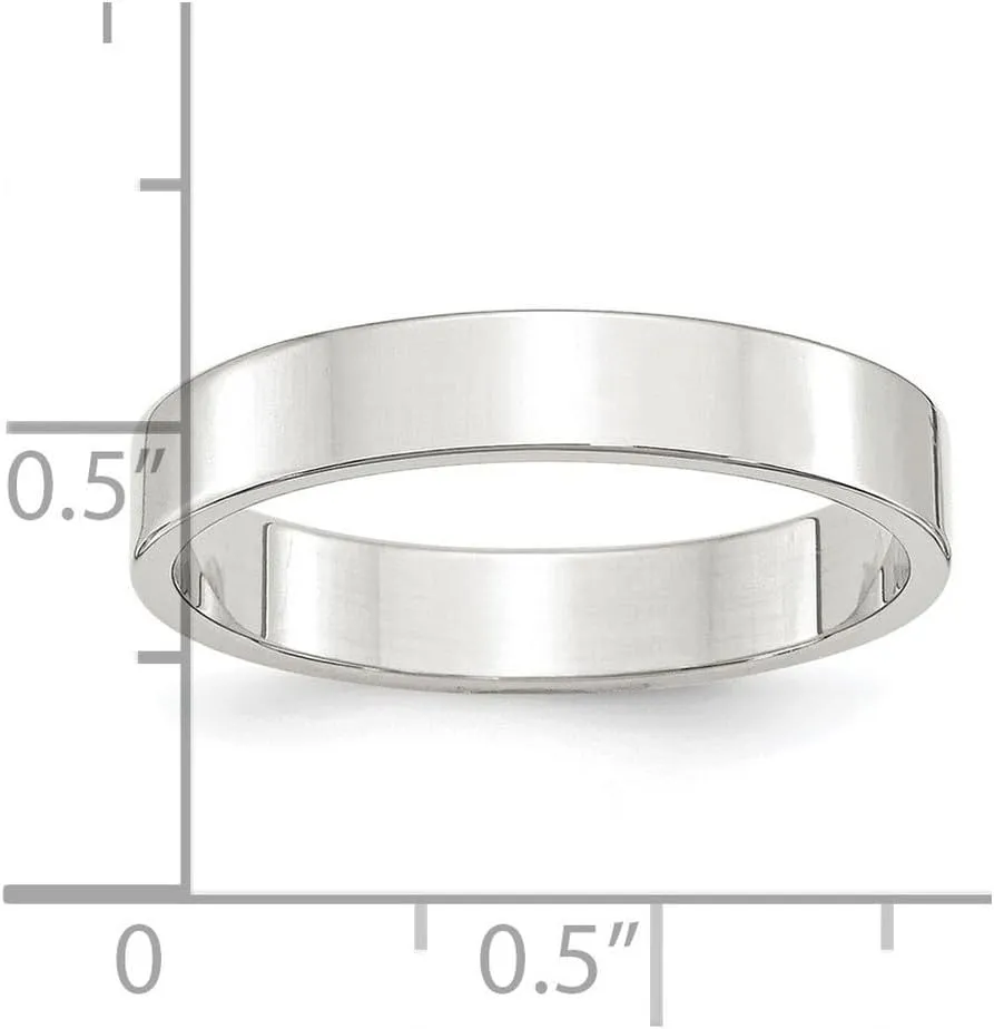 JewelryWeb 925 Sterling Silver Solid Polished Lightweight 4mm Flat Band-Band Style Ring for Women and Men