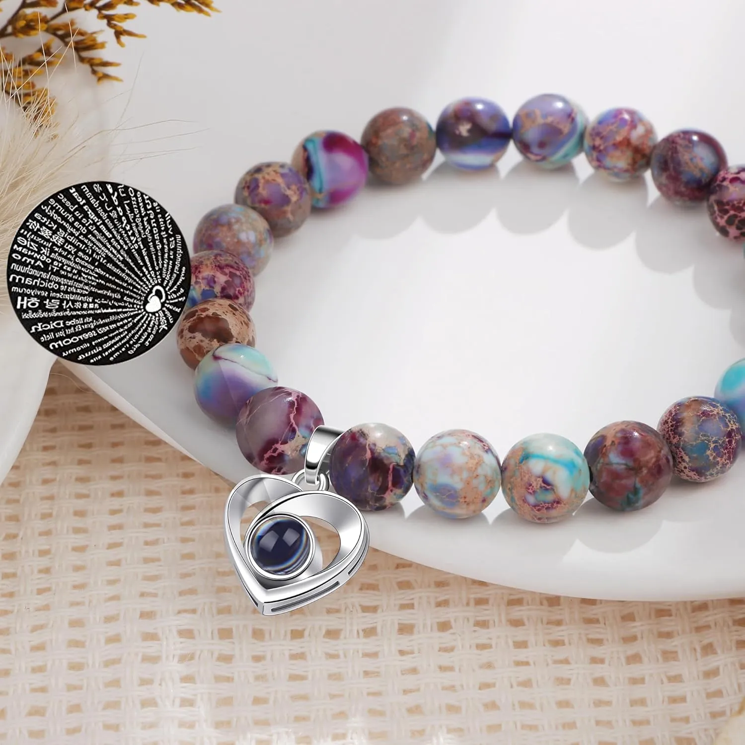 JoycuFF 100 Languages I Love You Bracelet Unique Gifts for Daughter Granddaughter Sister Niece Girlfriend Meaningful Beads Chirstmas Anniversary Birthday Women Jewelry