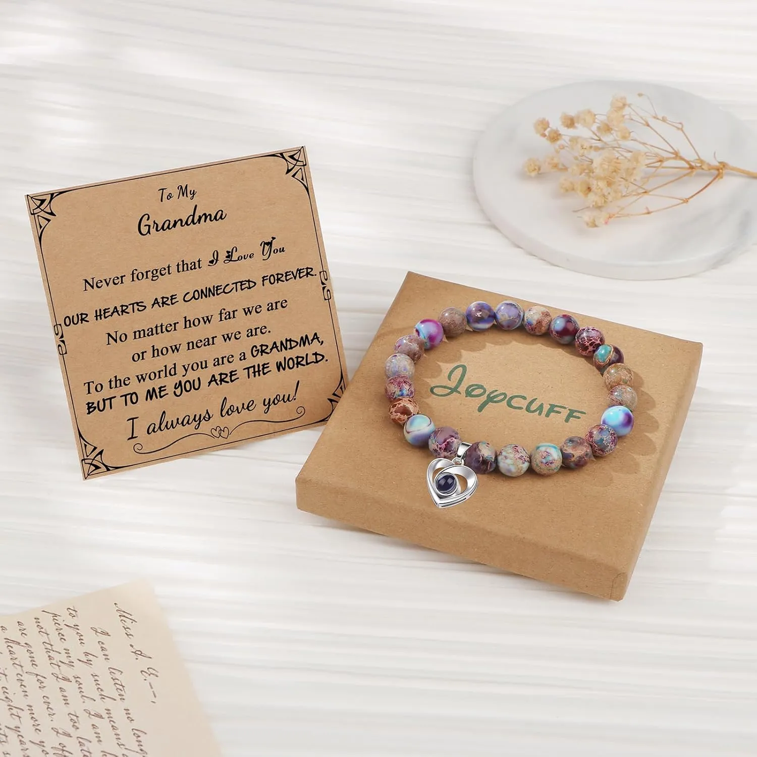 JoycuFF 100 Languages I Love You Bracelet Unique Gifts for Daughter Granddaughter Sister Niece Girlfriend Meaningful Beads Chirstmas Anniversary Birthday Women Jewelry