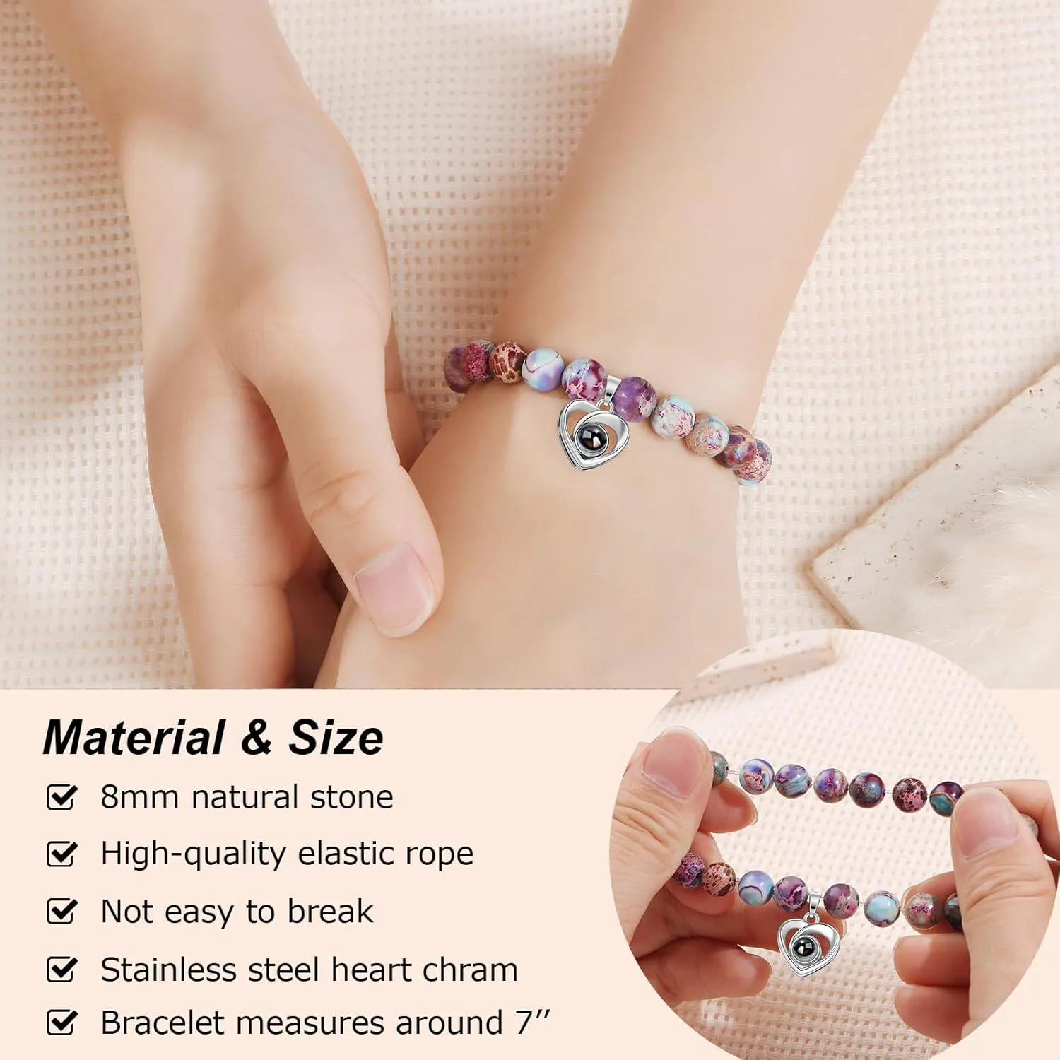 JoycuFF 100 Languages I Love You Bracelet Unique Gifts for Daughter Granddaughter Sister Niece Girlfriend Meaningful Beads Chirstmas Anniversary Birthday Women Jewelry