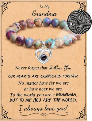 JoycuFF 100 Languages I Love You Bracelet Unique Gifts for Daughter Granddaughter Sister Niece Girlfriend Meaningful Beads Chirstmas Anniversary Birthday Women Jewelry