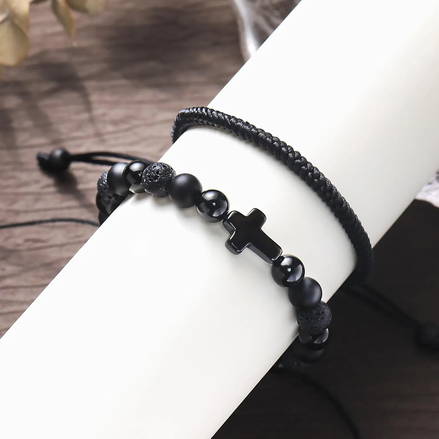 JSJOY Cross Bracelet for Son from Mom Dad Inspirational Cross Bracelets Christian Graduation Gifts for Him Power Balance Bracelets Religion Bracelet Easter Gifts