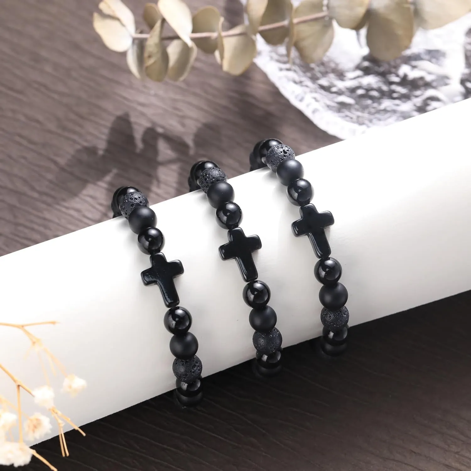 JSJOY Cross Bracelet for Son from Mom Dad Inspirational Cross Bracelets Christian Graduation Gifts for Him Power Balance Bracelets Religion Bracelet Easter Gifts