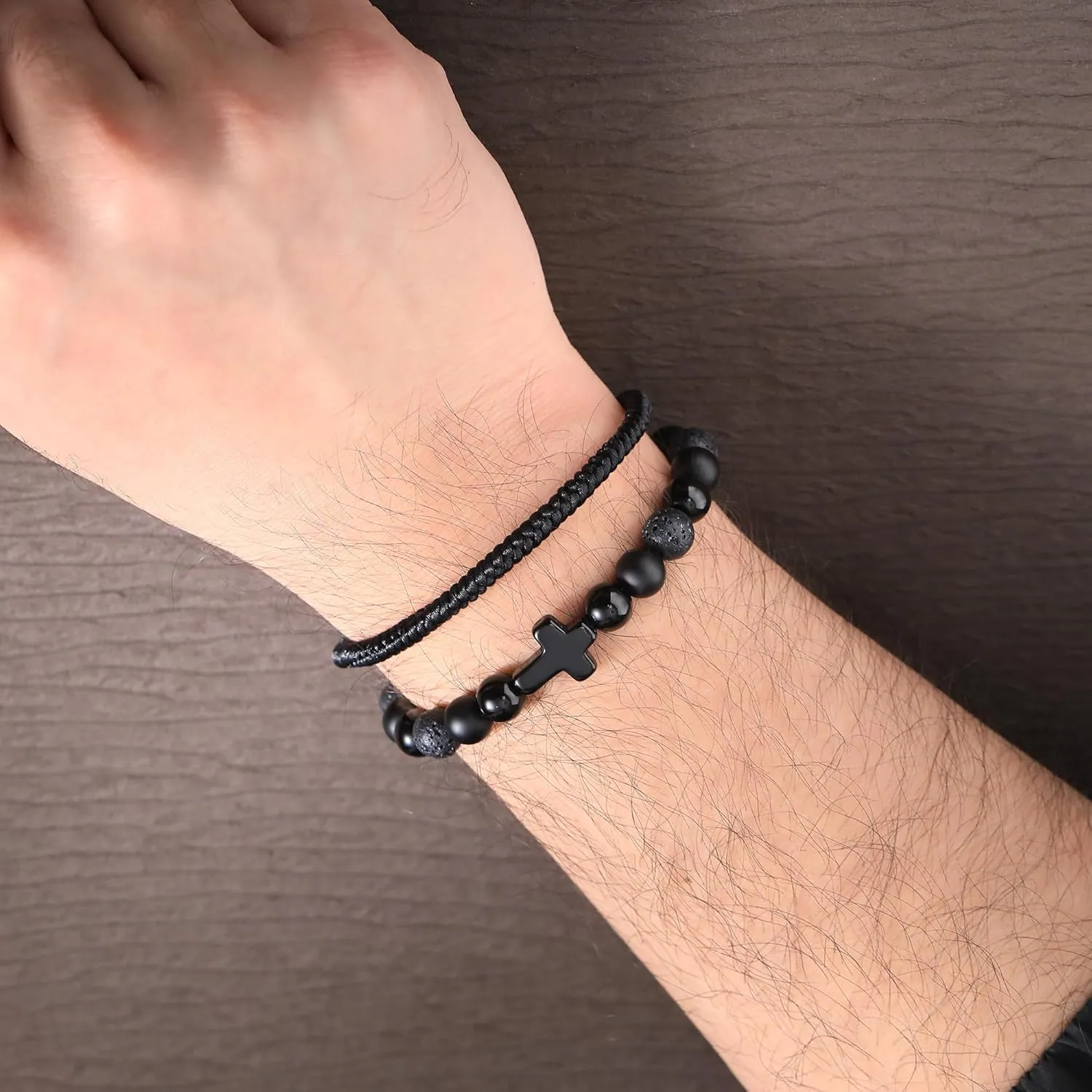 JSJOY Cross Bracelet for Son from Mom Dad Inspirational Cross Bracelets Christian Graduation Gifts for Him Power Balance Bracelets Religion Bracelet Easter Gifts