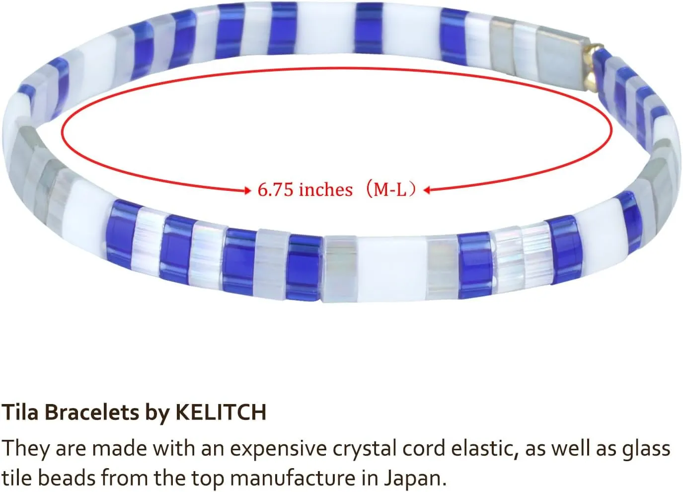 KELITCH Chic Unique letter beads bracelet Colorful beads stretch bracelet women friendship gift